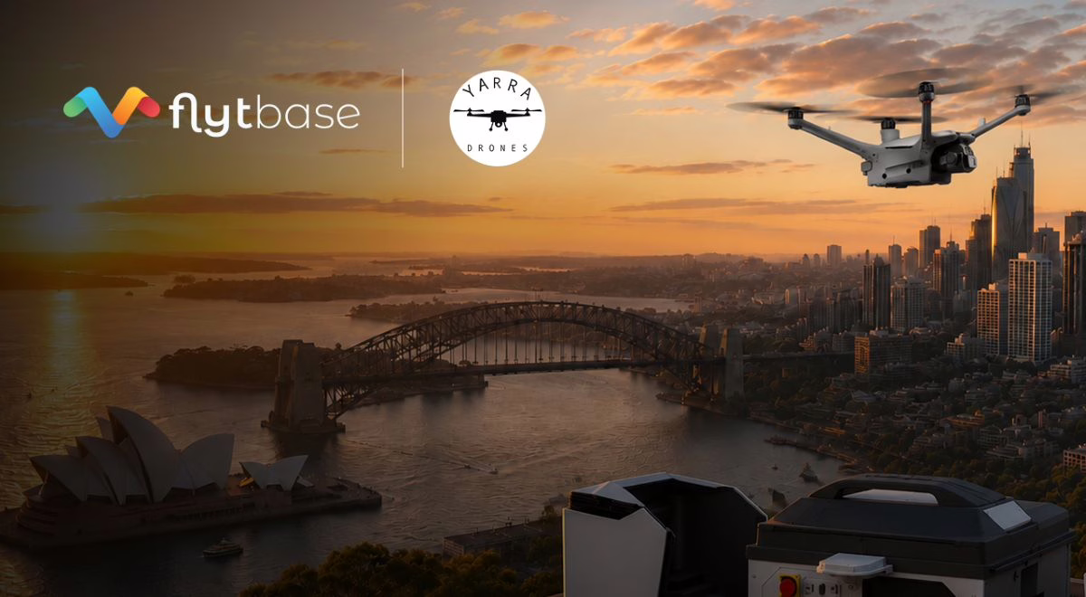 FlytBase与Yarra Drones携手 为澳大利亚BVLOS无人机运营铺路 1 FlytBase和Yarra Drones合作示意