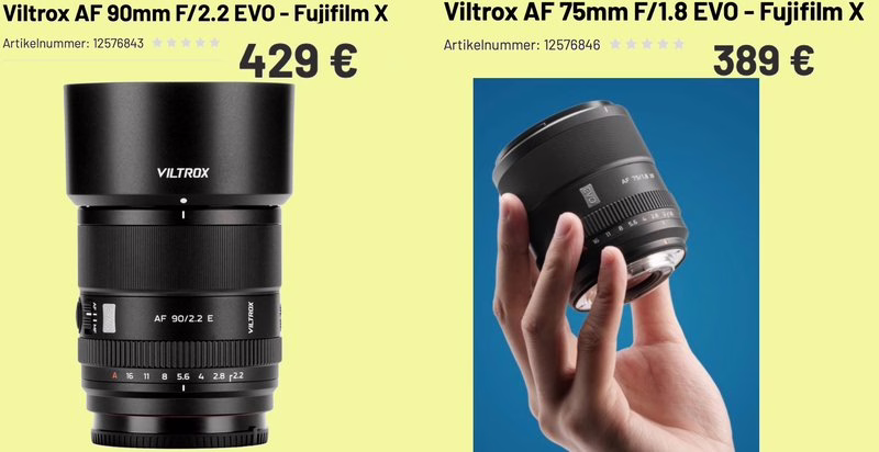 Viltrox AF 75mm F1.8 EVO和AF 90mm F2.2 EVO镜头