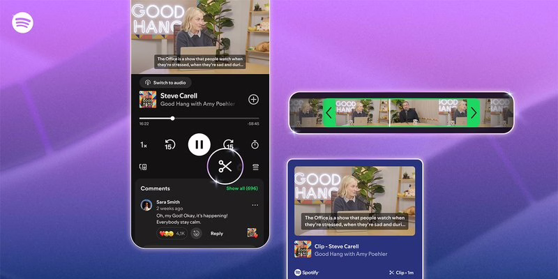Spotify 播客剪辑界面示意