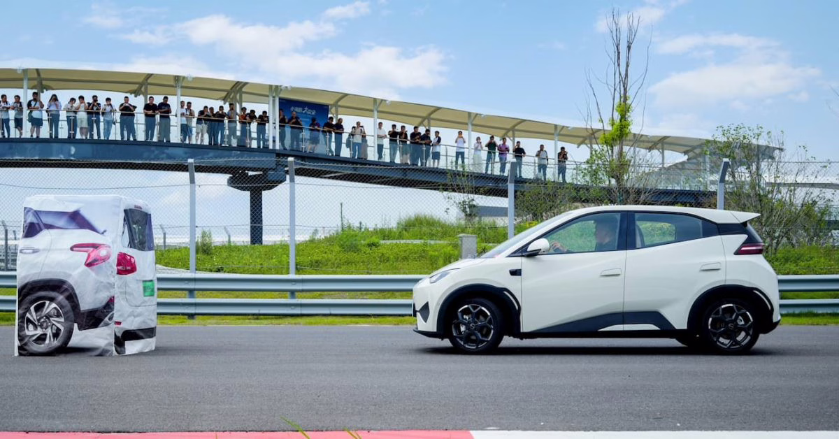 BYD Seagull EV testing with God's Eye C smart driving system