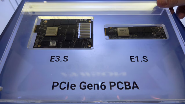 群联电子展示PCIe 6.0控制器X3及低功耗PCIe 5.0控制器E37T 1 Phison shows PCIe 6.0 X3 SSD controller with 28 GB/s of bandwidth and 6.8 million IOPS, supports 2 p