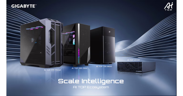 技嘉COMPUTEX 2026扩展AI TOP生态系统,推出AI TOP 100 B850本地AI工作站 4 GIGABYTE erweitert sein AI-TOP-Ökosystem für die nächste Generation von KI-Agenten