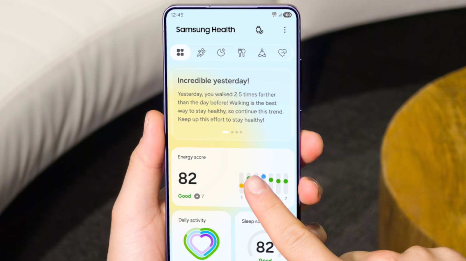 Samsung Health应用更新界面